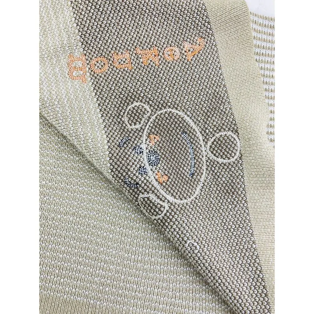 Monkey Sweater Knit Baby Blanket White Tan Beige Brown Toys ‘R’ Us Geoffrey LLC